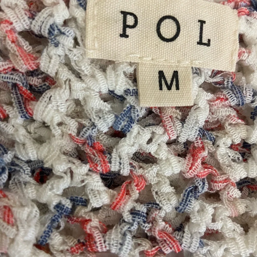 NEW POL Sheer Sexy Fringe Crocheted Tunic - Picture 7 of 9